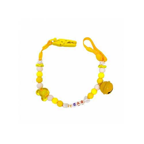 Цепочка для пустышки Mega Zayka MGZ-0500(Yellow) с колокольчиком