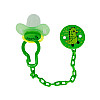 Дитячий набір Ланцюжок з пустушкою Mega Zayka MGZ-0502(Green) з кришкою