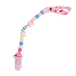 Держатель для пустышки Baby Mega Zayka MGZ-0503(Pink) 34 см