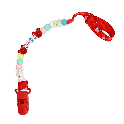 Держатель для пустышки Baby Mega Zayka MGZ-0503(Red) 34 см