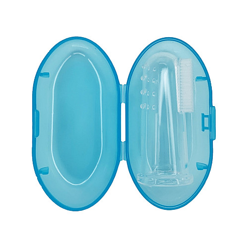 Силіконова зубна щітка для ясен Mega Zayka MGZ-0706(Blue) у футлярі