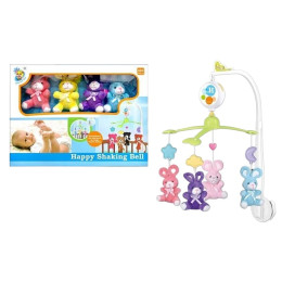 Карусель музична Yufeng Кролики Happy Shaking Bell Multicolor (152340)