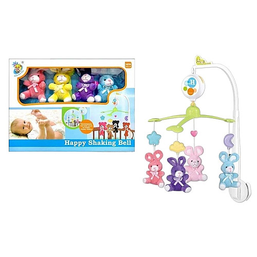 Карусель музична Yufeng Кролики Happy Shaking Bell Multicolor (152340)