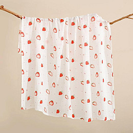 Набор муслиновых детских пеленальных одеял OldBro комплект 2 шт 100х120 см единорг клубника