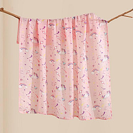 Набор муслиновых детских пеленальных одеял OldBro комплект 2 шт 100х120 см единорг клубника