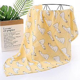 Набор муслиновых детских пеленальных одеял OldBro комплект 2 шт 100х120 см медведь жираф