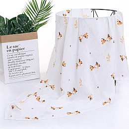 Набор муслиновых детских пеленальных одеял OldBro комплект 2 шт 100х120 см медведь жираф