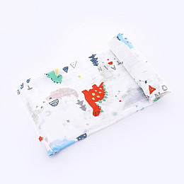 Набор муслиновых детских пеленальных одеял OldBro комплект 2 шт 100х120 см динозавр коала