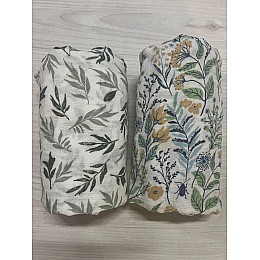 Набор муслиновых детских пеленальных одеял OldBro комплект 2 шт 100х120 см field store