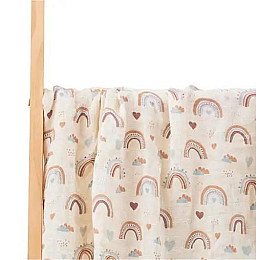 Набор муслиновых детских пеленальных одеял OldBro комплект 2 шт размер 100х120 см rainbow