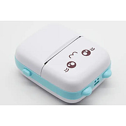 Портативный термопринтер OldBro Bambi Cat Mini printer Blue 5 рулонов самоклеющейся термобумаги