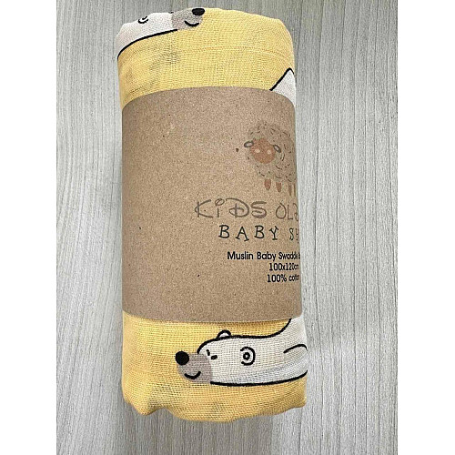 Муслинова пелюшка oldBro Kids White Bear 100x120 см різнокольоровий