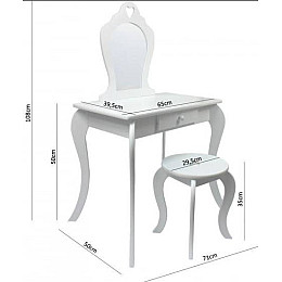 Туалетный столик Chomik ELSA с зеркалом + стул розовый