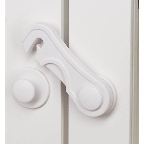 Замок на мебель защита от детей, блокиратор для ящиков Keychain 9,5см White (16044-hbr)