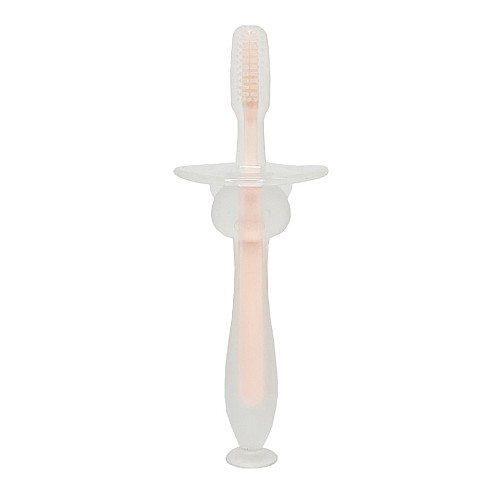 Силіконова зубна щітка Mumlove Mega Zayka MGZ-0707(Pink) з обмежувачем