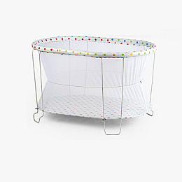 Манеж овальний Qvatro Горошок 98 х 72 х 60 см White (152804)