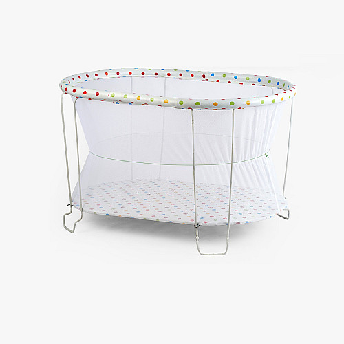 Манеж овальний Qvatro Горошок 98 х 72 х 60 см White (152804)