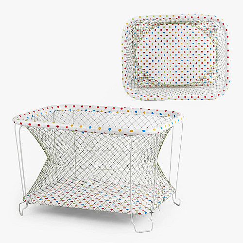Манеж прямоугольный Qvatro Горошек 95 х 75 х 60 см White (152803)