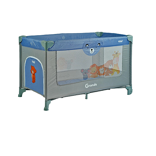 Ліжко-манеж прямокутний Toti 126 х 75 х 65 см Blue (152648)