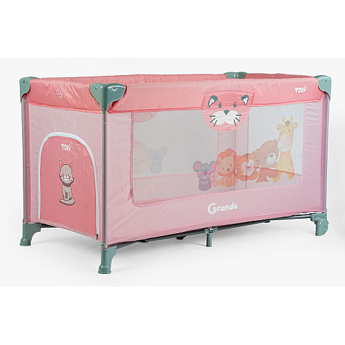Кровать-манеж прямоугольный Toti 126 х 75 х 65 см Pink (152649)