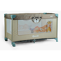Ліжко-манеж прямокутний Toti 126 х 65 х 75 см Brown (152652)
