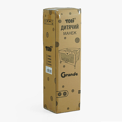 Кровать-манеж прямоугольный Toti 126 х 65 х 75 см Brown (152652)