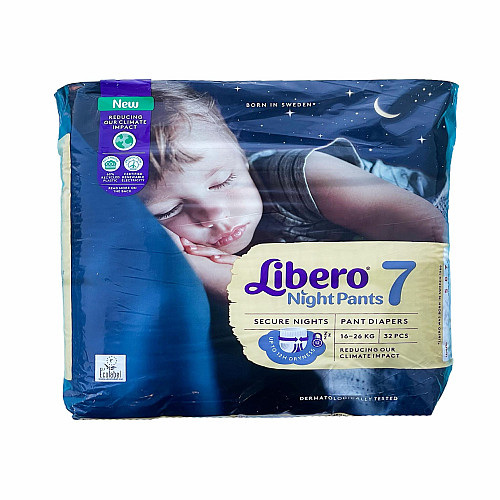 Ночные подгузники-трусики Libero 7 (16-26 кг) 96 шт