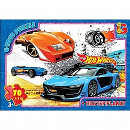 Пазлы Hot Wheels + постер 70 элем Gtoys (FW771)