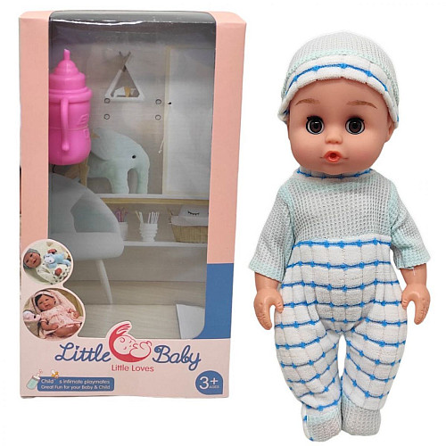 Пупс із пляшечкою Little Baby блакитний Mic (AD12308-G8/G9)