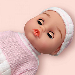 Пупс с бутылочкой Little Baby розовый Mic (AD12308-G8/G9)