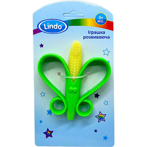 Прорезыватель для зубов Кукуруза 0+ мес Lindo (DK 08)