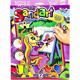 Фреска из цветного песка Sandart Пони художник Dankotoys (SA-02-01U,02U,03U...10U)