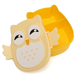 Детский пищевой контейнер + ложечка Stenson Сова 750 мл Желтый