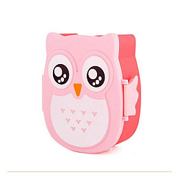 Детский пищевой контейнер + ложечка Stenson Сова 750 мл Розовый