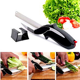 Розумний ніж Clever Cutter 2 в 1 Чорний із сірим (R0101)