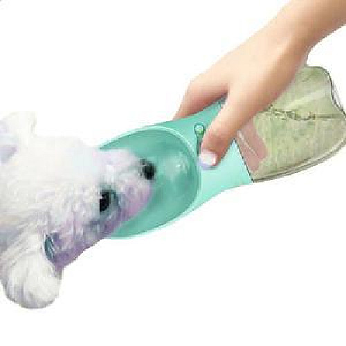 Портативная поилка SUNROZ Dog Bottle для собак 350 мл Голубая (SUN0860)