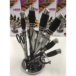 Набор ножей на подставке Benson BN-403 Черный (200692)