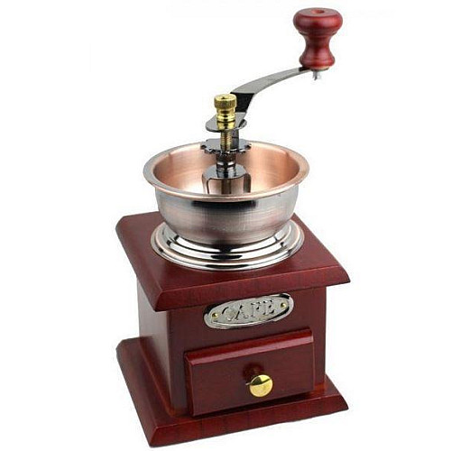 Кофемолка ручная Empire EM-2360 жерновая с деревянным ящиком