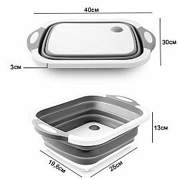 Миска-доска разделочная Chopper Серо-белая (00084)