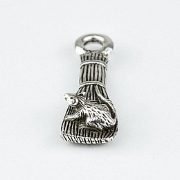 Гаманцевий оберіг Fisher  Щур на вініку 1,3х0,5х1 см Срібне покриття (24642)