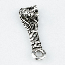 Гаманцевий оберіг Fisher  Щур на вініку 1,3х0,5х1 см Срібне покриття (24642)