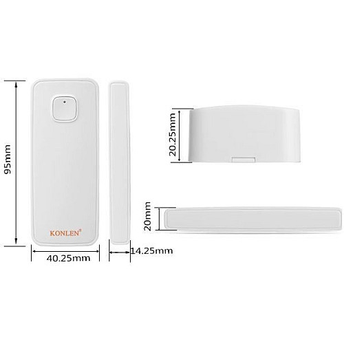 Wifi датчик відкриття двері бездротової Konlen KL-WD00 Iphone & Android App Білий (100204)