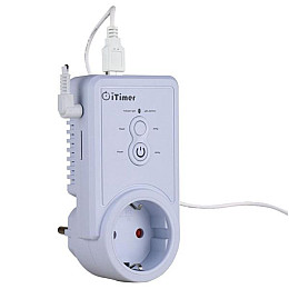 Умная GSM розетка с датчиком температуры Vbestlife iTimer USB Белый (100154)