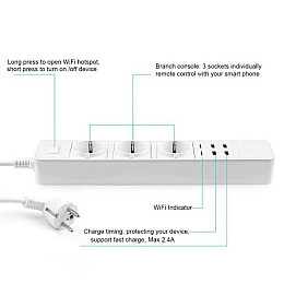 Умная WiFi розетка с дистанционным управлением Zeoota PS022 Белый (100318)