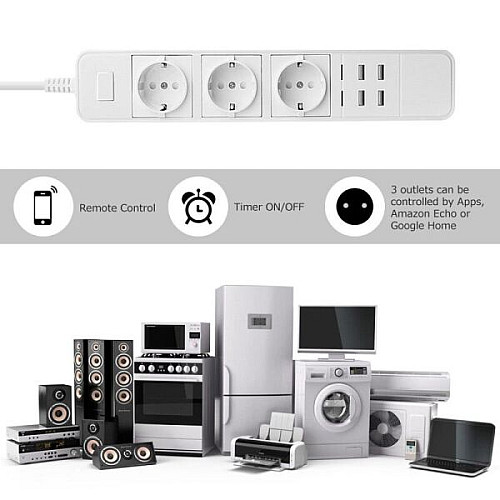 Умная WiFi розетка с дистанционным управлением Zeoota PS022 Белый (100318)