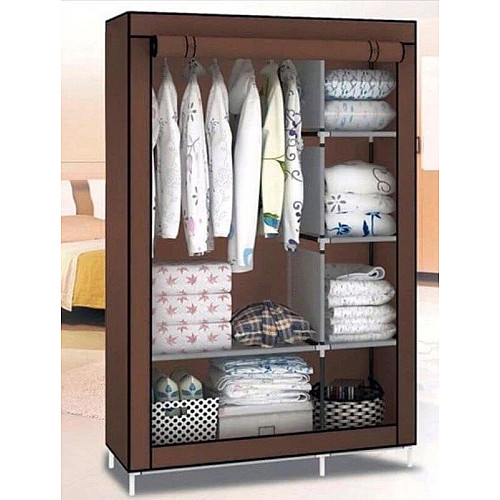 Тканинна шафа storage wardrobe 2 секції 105х45х170 см Коричнева (YG105)