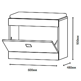 Тумба для обуви Еверест Соната 600 Венге з білим (Son-33)