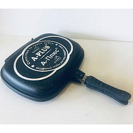Сковородка - гриль  A-plus FP1502 двусторонняя 32 см Black (300078BL)