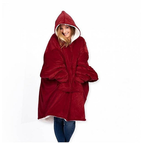 Плед Huggle Hoodie Бордовий (161398476)