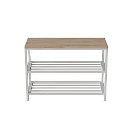 Банкетка універсальна Ferrum-decor Слайм 45x63x26 білий ДСП Дуб Сан-Маріно 16мм (XK00008)